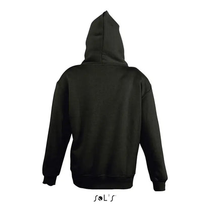 Pulover cu gluga slam kids negru cu material moale, texturat si mansete si tiv striate