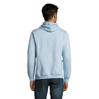 Pulover cu gluga snake albastru deschis din material moale ideal pentru tinute casual confortabile