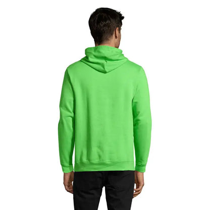 Pulover cu gluga snake verde neon cu croiala comoda moale si maneci refiletate din material textil
