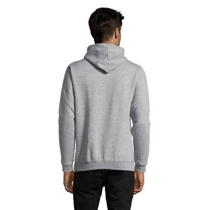 Pulover cu gluga snake heather gri din material moale texturat cu mansete striate pentru confort