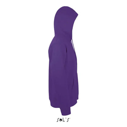 Pulover cu glugă snake mov cu șireturi albe și buzunar frontal din material confortabil pentru uz casual