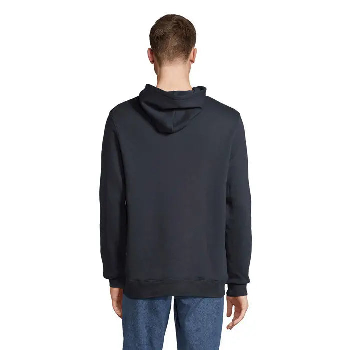 Pulover cu gluga snake negru cu croiala lejeră și manșete refiletate din material moale