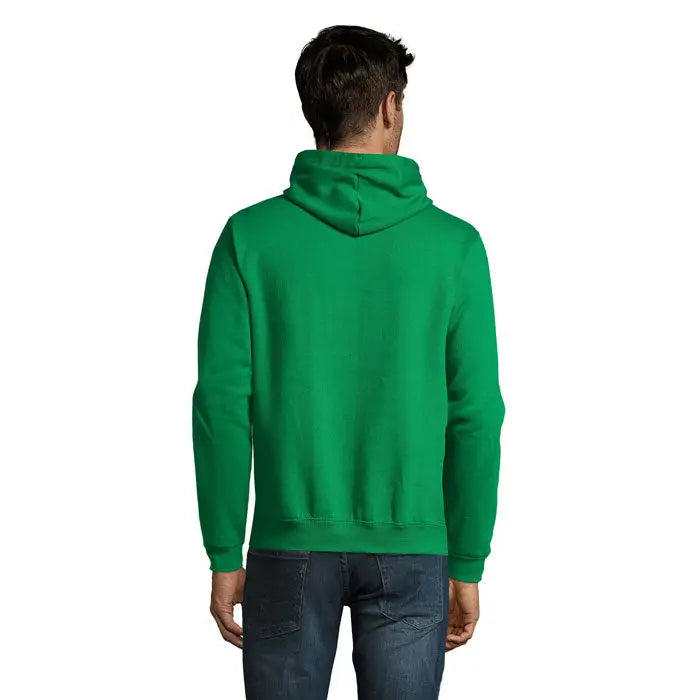 Pulover cu gluga snake verde vibrant din material moale si fin cu maneci riburite