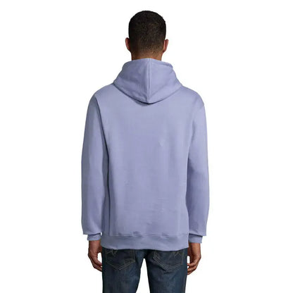 Pulover cu gluga unisex condor mov lavanda, cu croiala lejera si maneci cu mansete striate