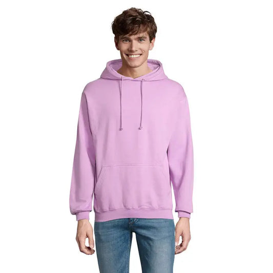 Pulover cu gluga unisex condor lavanda cu maneci lungi buzunar frontal si snur reglabil din material moale