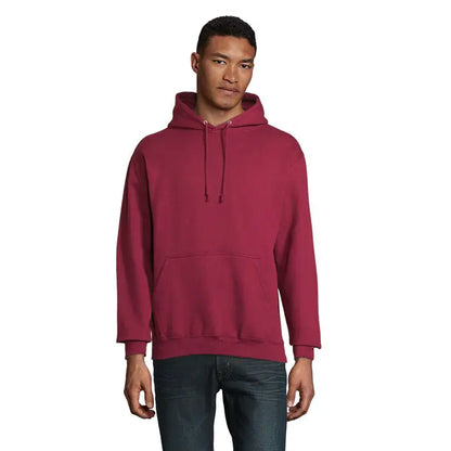 Pulover cu gluga unisex condor in culoare marsala cu buzunar frontal si snur reglabil