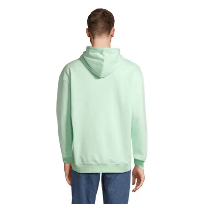 Pulover cu gluga unisex condor mint verde cu croiala lejeră și manșete refiletate din material moale