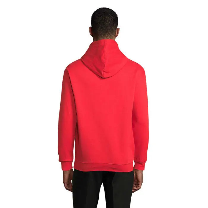 Pulover cu gluga unisex condor, rosu vibrant, material moale si neted, design clasic