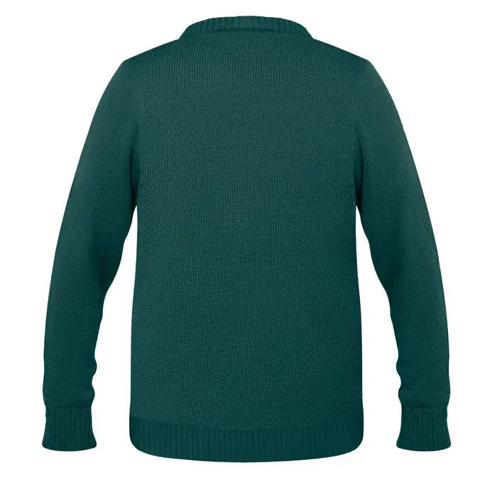 Pulover de craciun l xl verde închis din tricot cu model reiat mâneci lungi și guler rotund clasic