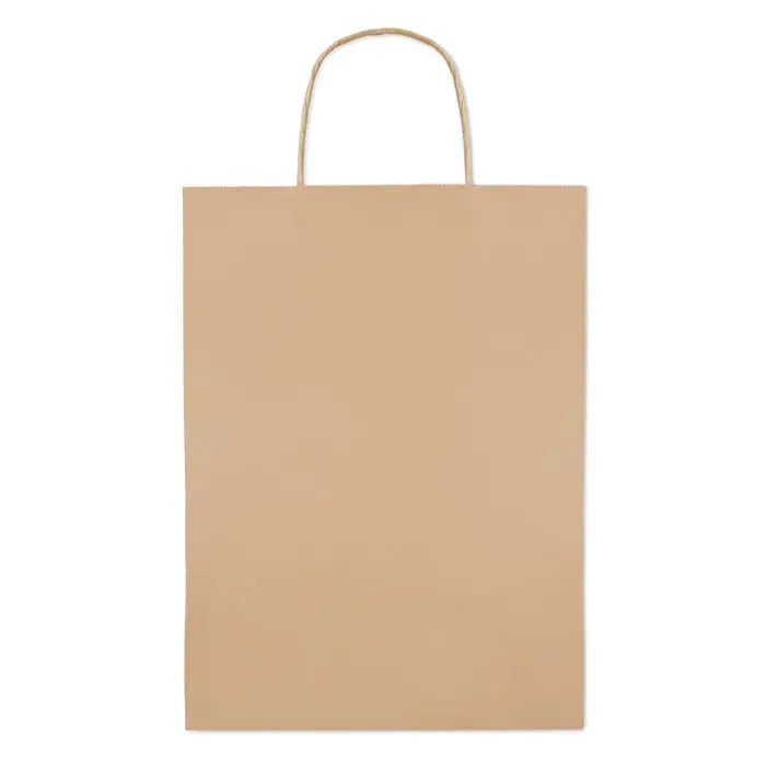 Punga de hartie cadou mare 150 gr/m² kraft simpla cu maner rasucit din sfoara