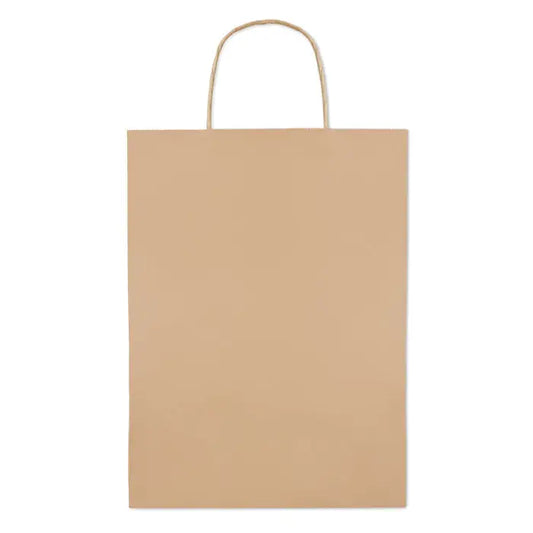 Punga de hartie cadou mare 150 gr/m² kraft simpla cu maner rasucit din sfoara
