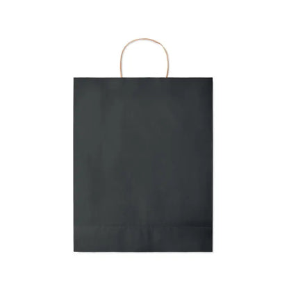 Punga mare de hartie cadou 90 gr/m² neagra cu maner rasucit naturala pentru cumparaturi sau cadouri