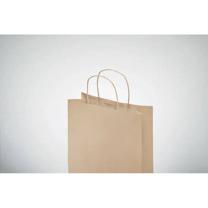 Punga mica de hartie cadou maro cu mânere răsucite fabricată din hârtie 90 gr/m² simplă și practică