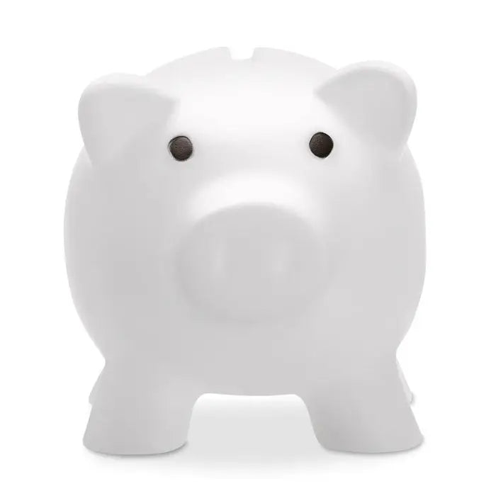 Pusculita albă din ceramică cu ochi negri mici pentru economisire eficientă