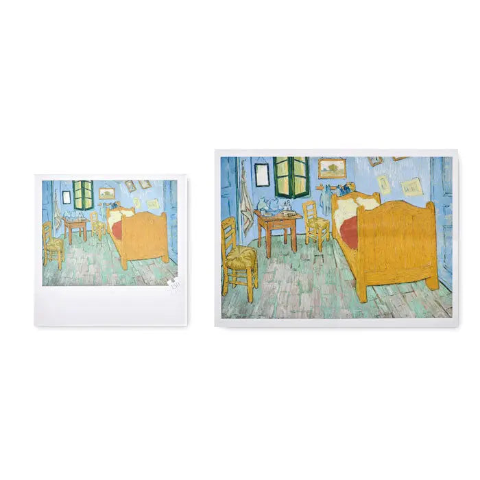 Puzzle de 150 de piese cu print van gogh the bedroom in rame albe de dimensiuni diferite