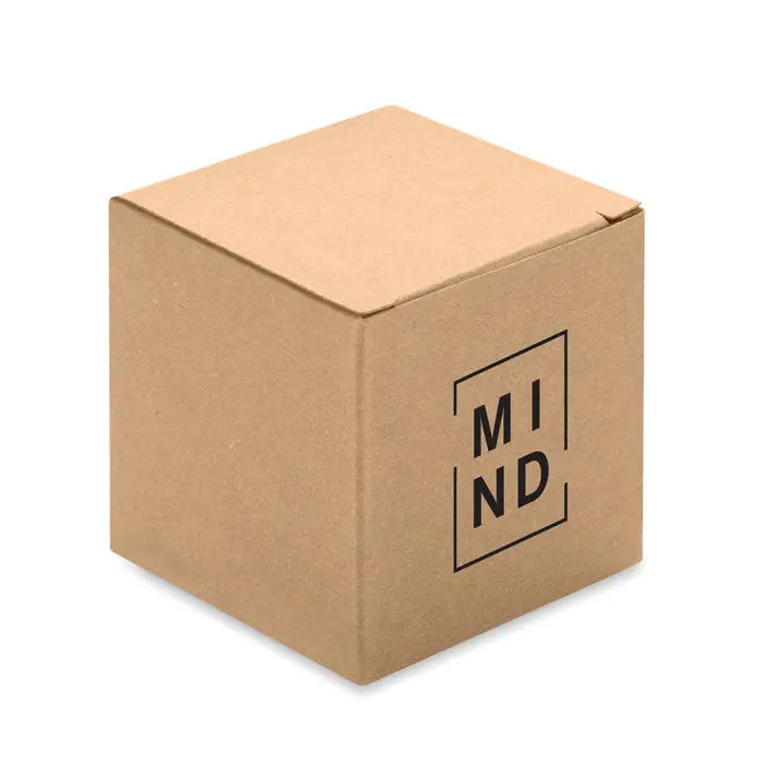 Cutie maro din carton cu logo minimalist negru mind pentru puzzle de creier din bambus