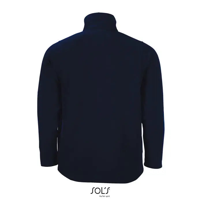 Jachetă softshell race men albastru bleumarin din fleece cu guler înalt și mâneci lungi completă
