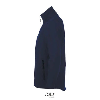 Jachetă softshell albastru navy pentru bărbați race men cu fermoar negru și guler înalt din fleece moale