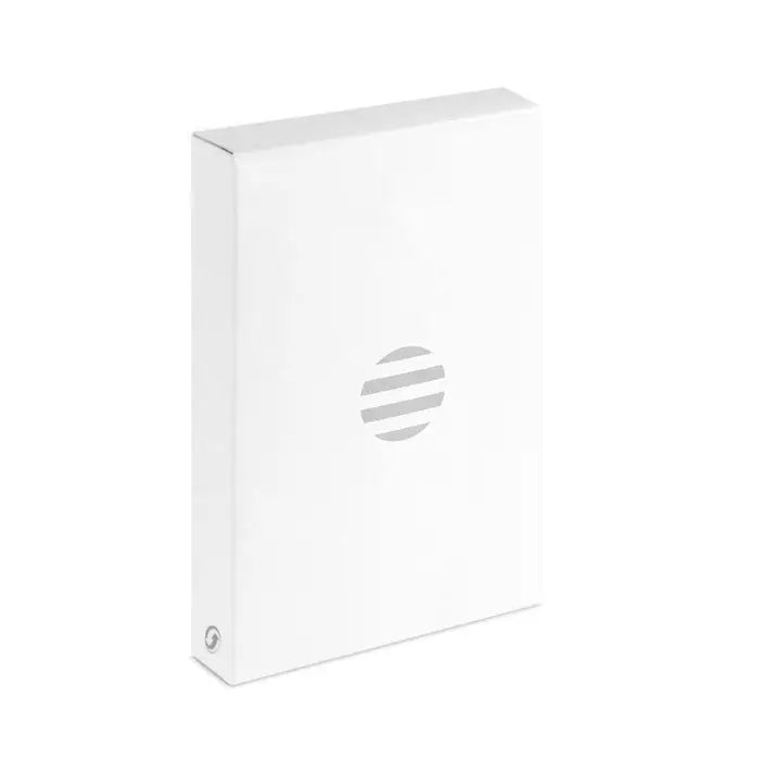 Racitor de vin moale alb cu logo gri minimalist cu dungi orizontale pe caseta rectangulara