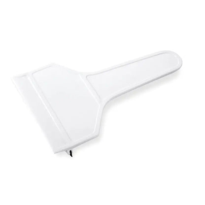 Racleta de gheata alba din plastic cu maner ergonomic neted si lama plata pentru indepartarea ghetii