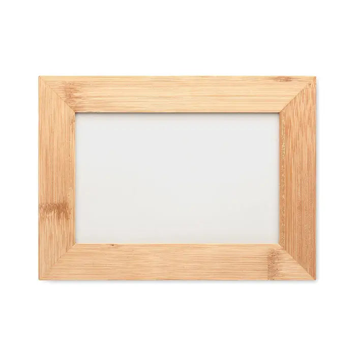 Rama foto din bambus dreptunghiulara cu finisaj natural de lemn deschis si model vertical vizibil
