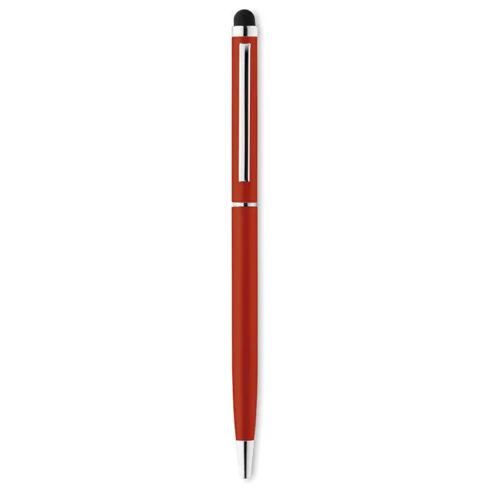 Pix rosu rasuciti si atingeti cu accente argintii si varf negru pentru scris precis si ergonomic