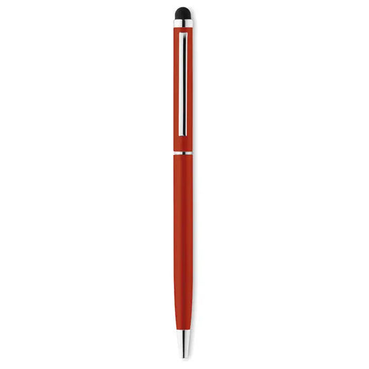 Pix rosu rasuciti si atingeti cu accente argintii si varf negru pentru scris precis si ergonomic