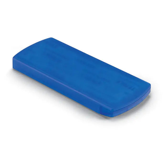 Rectangular plastic eraser blue with rounded edges for recipient cu tencuieli use