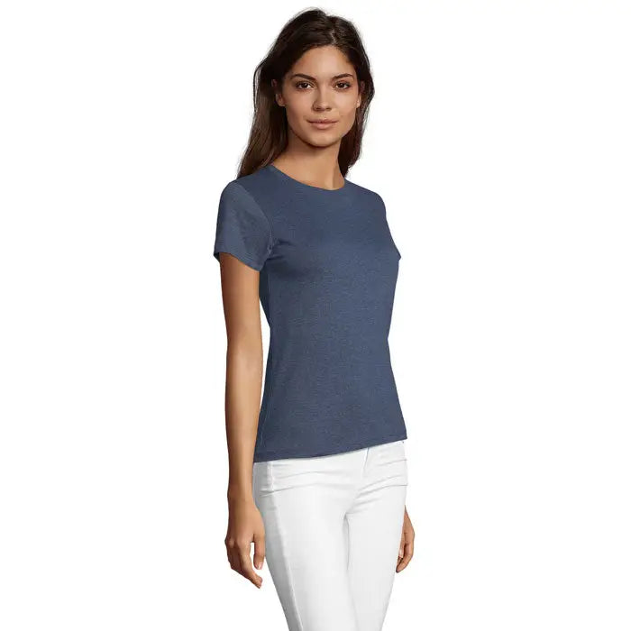 Tricou femei cu mânecă scurtă regent fit femei 150g albastru închis din material moale ușor texturat