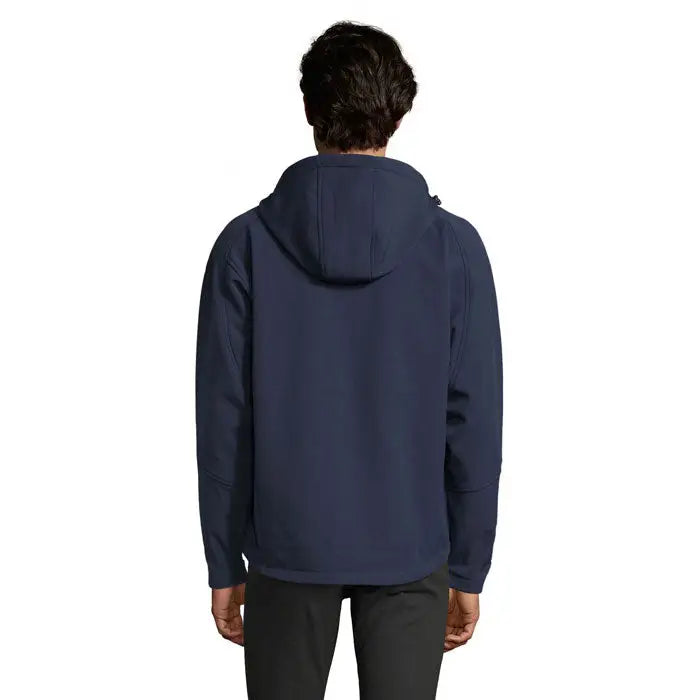 Jachetă softshell albastru marin cu glugă replay barbati din material moale, ideală pentru exterior