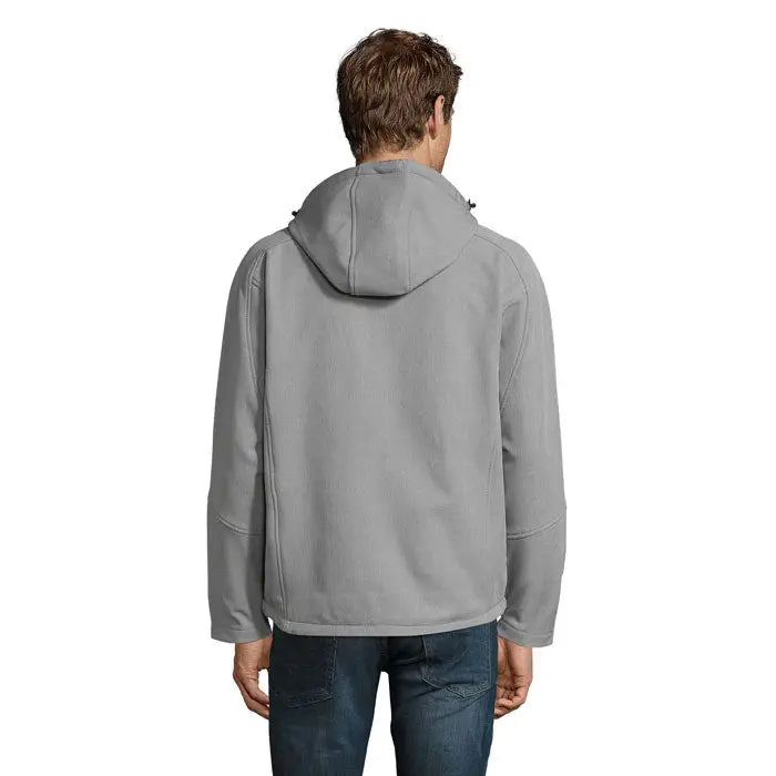 Jachetă softshell gri replay barbati gluga cu design modern și cusături subtile pentru purtare casual
