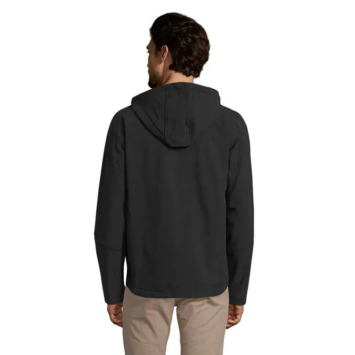 Jachetă neagră replay barbati gluga softshell cu design modern și cusături subtile din material softshell