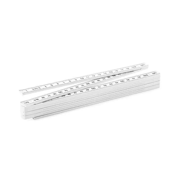 Rigla pliabila 2m argintie cu marcaje negre si finisaj metalic elegant pentru masuratori precise