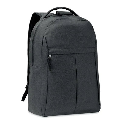 Rucsac 600d rpet 2 tonuri laptop gri închis texturat cu fermoare și bretele negre