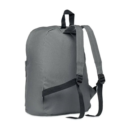 Rucsac din poliester 600d gri cu curele negre din chingi si maner superior pentru transport