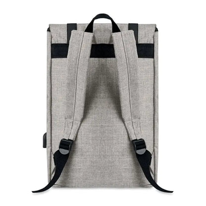 Rucsac din poliester 600d gri cu textură și curele negre cu catarame robuste pentru transport comod