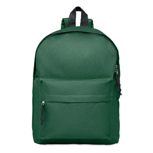 Rucsac din poliester 600d verde inchis cu fermoare negre si maner superior din panza