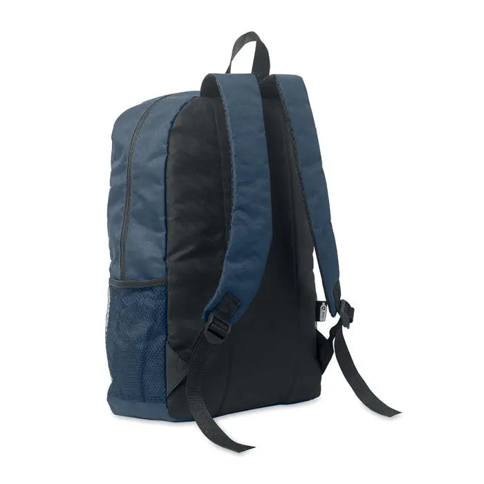 Rucsac din poliester 600d rpet navy albastru si negru cu buzunar lateral plasa din nylon