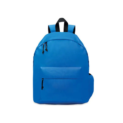Rucsac din poliester 600d rpet albastru cu fermoare negre si bretele de umar negre din nylon