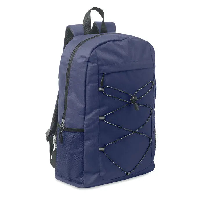 Rucsac din poliester 600d rpet albastru navy cu fermoare negre si bretele reglabile din nylon