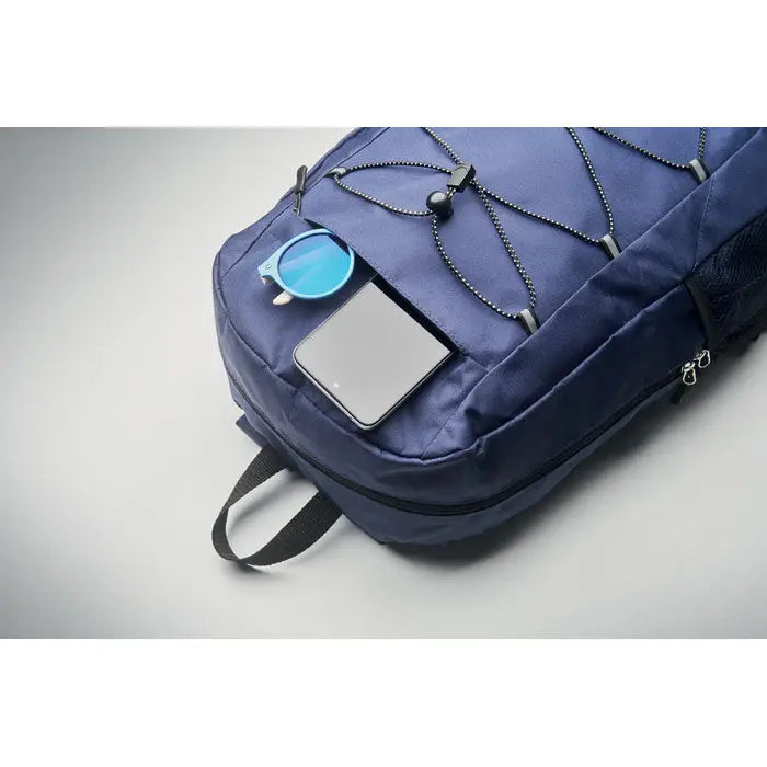 Rucsac din poliester 600d rpet navy albastru cu fermoare negre si barete reglabile din nylon