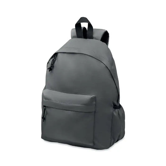 Rucsac din poliester 600d rpet gri cu fermoare si bretele negre din nylon