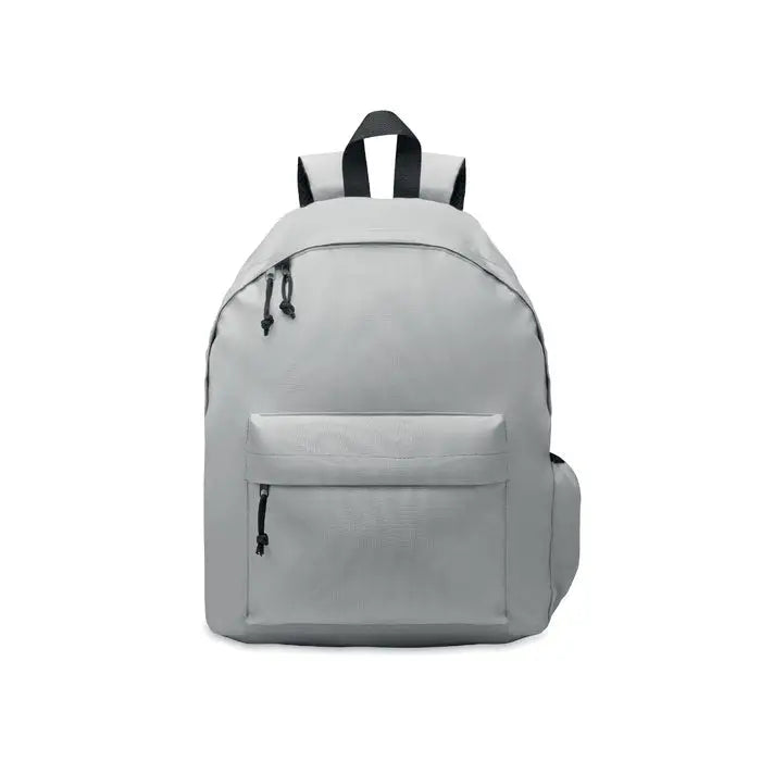 Rucsac din poliester 600d rpet gri deschis cu fermoare si barete negre din panza robusta