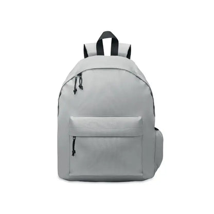 Rucsac din poliester 600d rpet gri deschis cu fermoare si barete negre din panza robusta