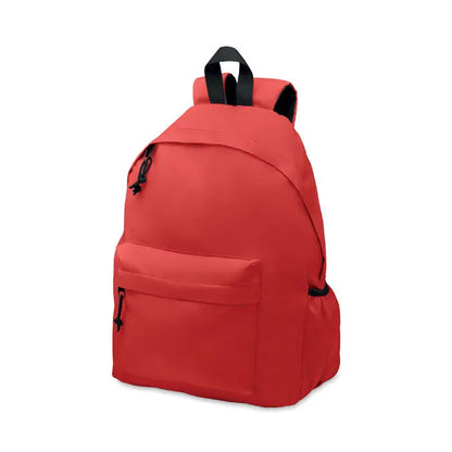 Rucsac din poliester 600d rpet rosu cu bretele si fermoare negre din panza