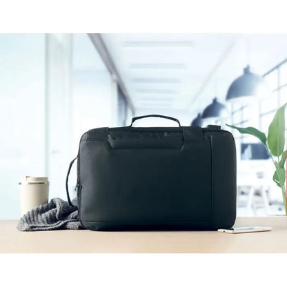 Rucsac pentru laptop negru cu design minimalist si material rezistent 300d rpet pentru utilizare zilnica