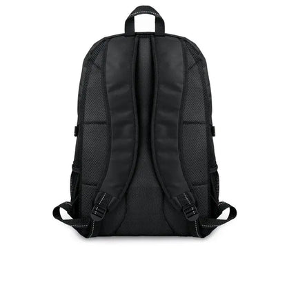 Rucsac pentru laptop din poliester negru cu spate plasa si nylon si bretele captusite