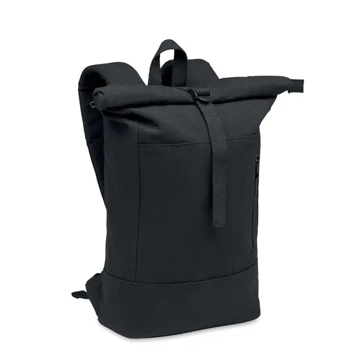 Rucsac pentru laptop rolltop de 15 inchi negru cu design minimalist si material durabil