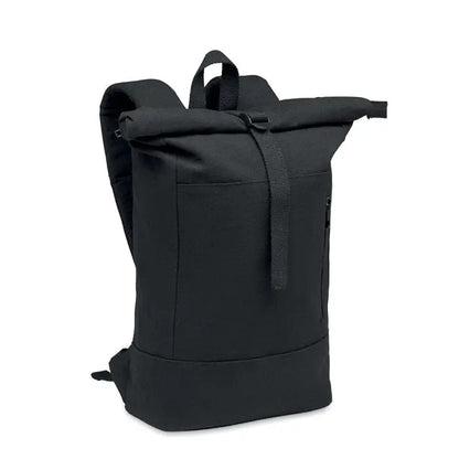 Rucsac pentru laptop rolltop de 15 inchi negru cu design minimalist si material durabil