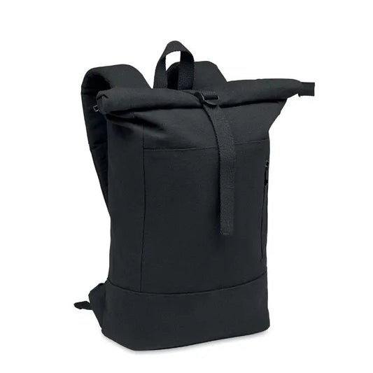 Rucsac pentru laptop rolltop de 15 inchi negru cu design minimalist si material durabil